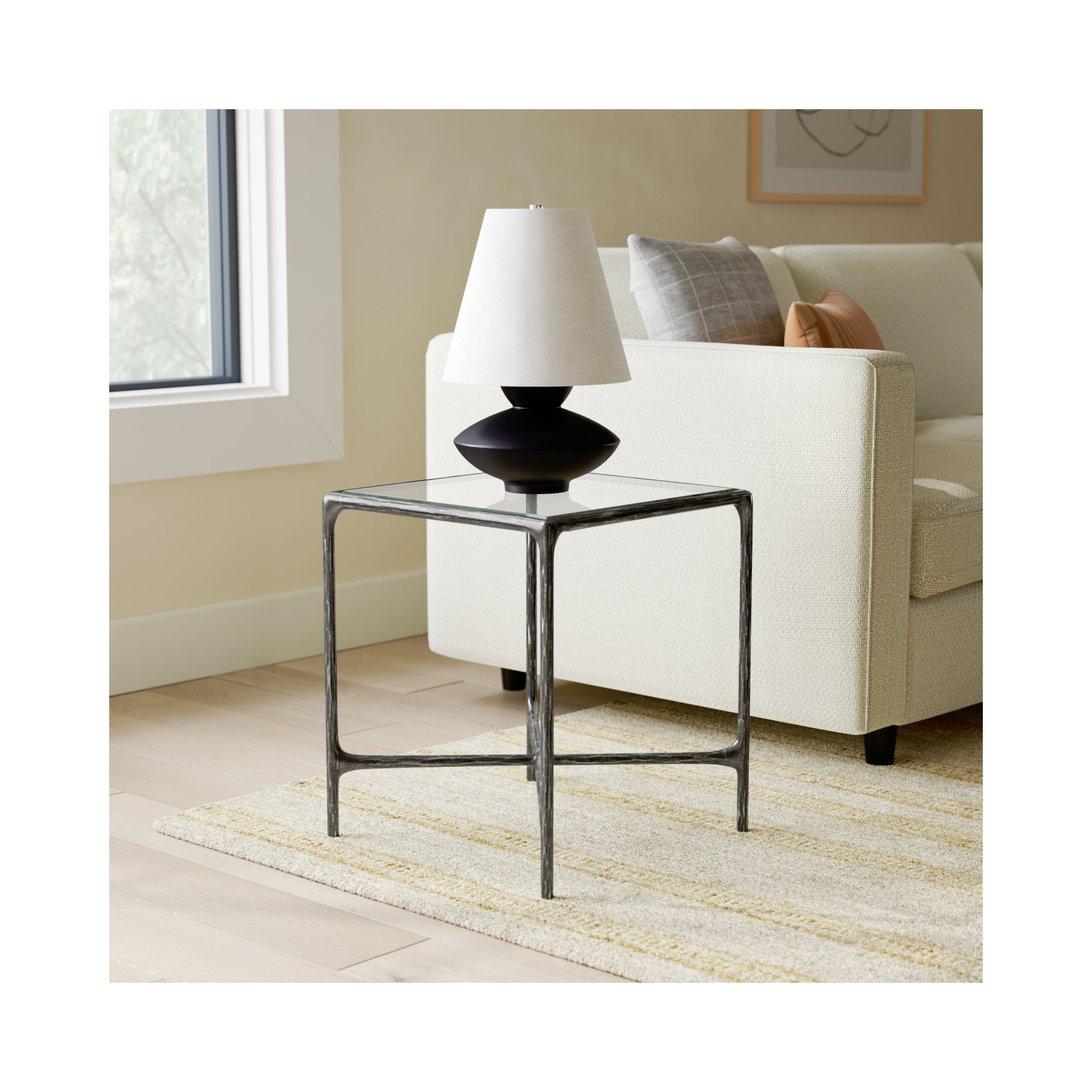 Evelynn End Table, Clear, Black
