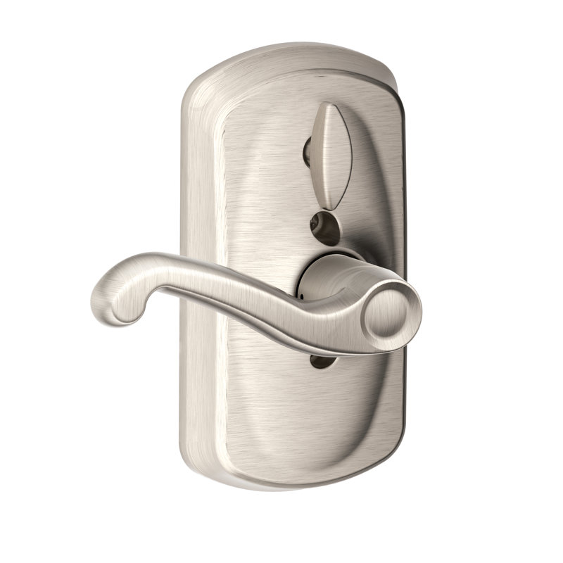 Flair Keypad Lever with Plymouth Trim, Satin Nickel