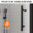 28-32" W x 72" H Frameless Pivot Shower Glass Door with 1/4" and 5/16" Tempered Glass, Swing Shower Doors with 105° Anti-Collision Stop, Matte Black Finish, Reversible Installation-122760913
