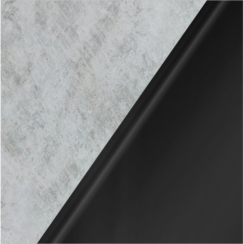 Table d'appoint, côté, bout, table de chevet, lampe, tiroir de rangement, salon, chambre à coucher, stratifié gris, métal noir, contemporain, moderne