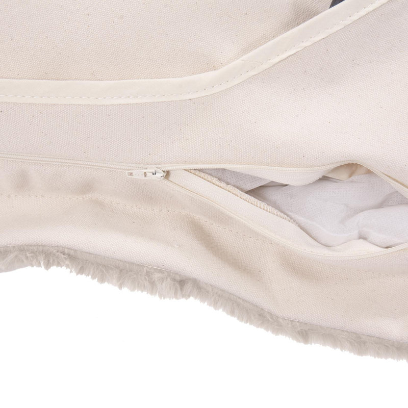 Puff Ottoman Cushion Angora Stone -Cushion and Cover Only, Natural 