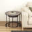 Twin-cute 24" Round Metal Frame Nesting Table