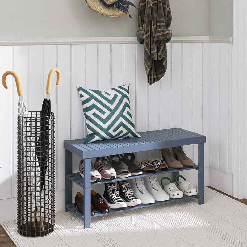 6 Pair Shoe Rack, Gray