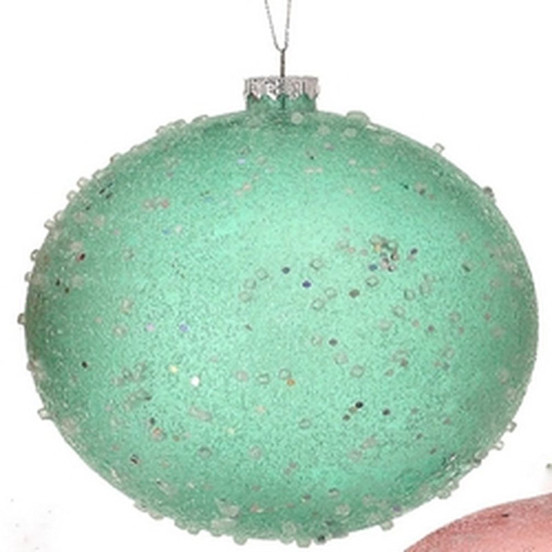 Ornement en forme de boule de glace givrée, Vert