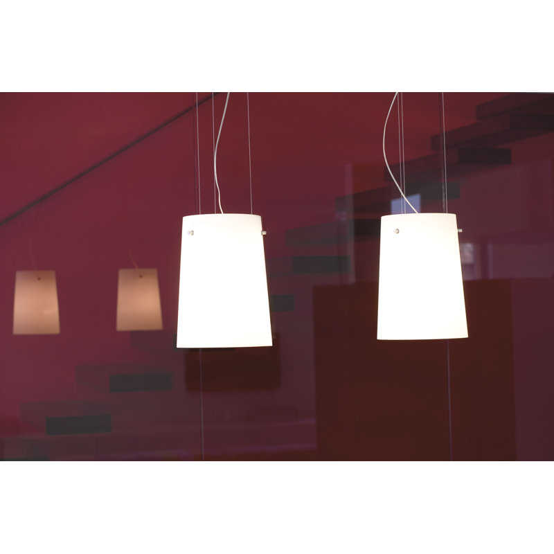 Sera 1 - Light Chrome Single Pendant, Opal White, 200cm H x 33cm W x 33cm D