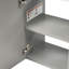 Armoire de salle de bain flottante 21,6 pouces avec lavabo en céramique Boville, trou de trop-plein, rangement sur le côté droit, tablettes ouvertes pour meuble-lavabo gris, portes simples à fermeture en douceur pour une utilisation silencieuse-121074248