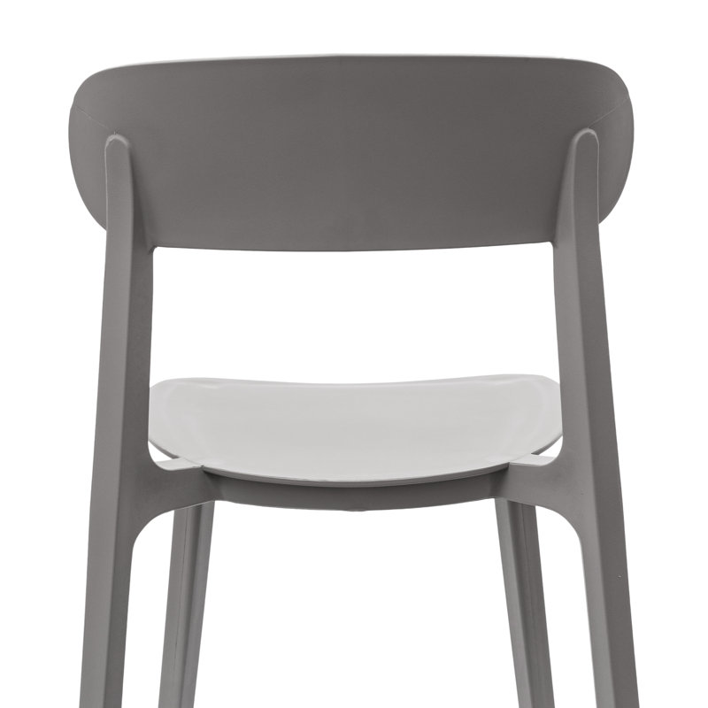 Chaise empilable commerciale en résine toutes saisons avec dossier profilé, Gris