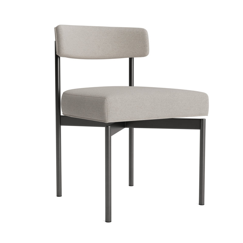 Remy Upholstered Dining Chair, Performance Boucle - Dove Gray, Pewter