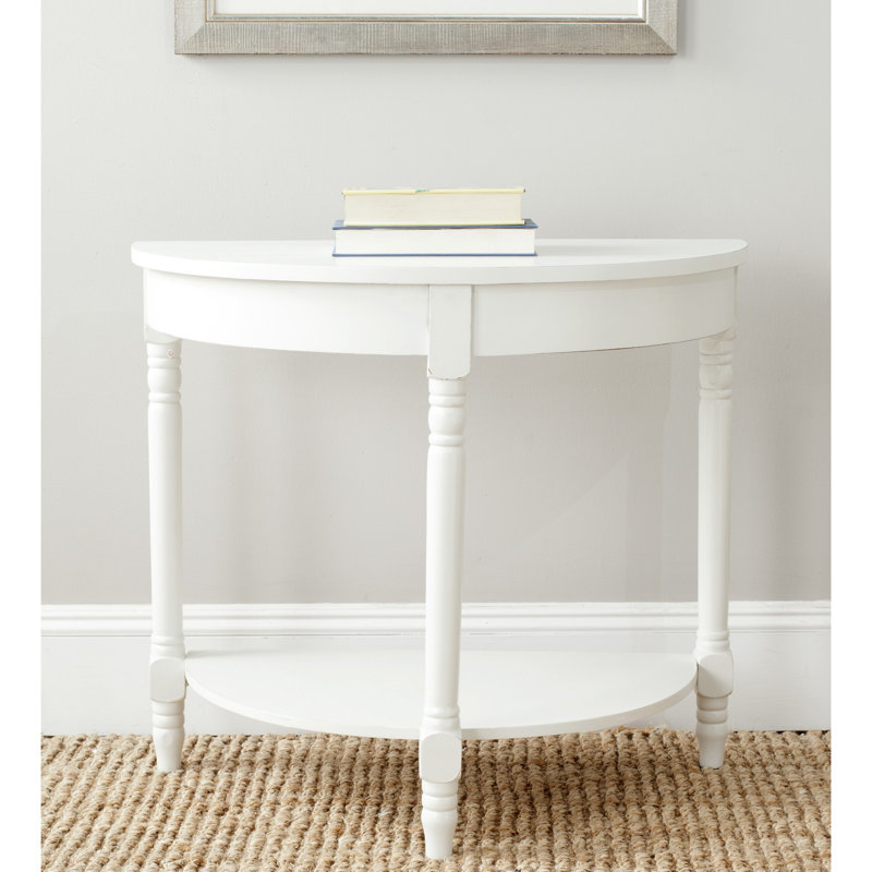 Console en bois massif 30 po Graer, Blanc frais