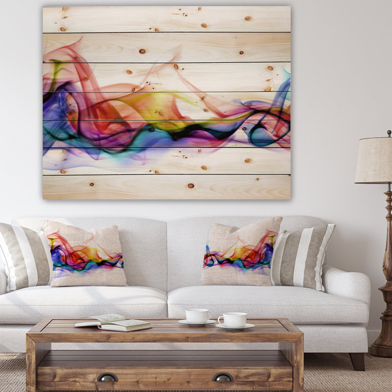 «Abstract Smoke», impression, H 30 po x l 40 po x P 1,5 po, Bois