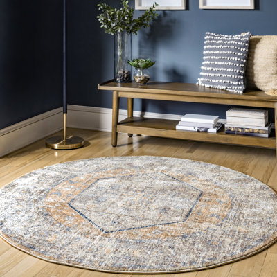 Mattawa Oriental Power Loom Performance Peach/Blue Rug