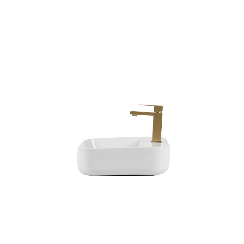 Élégant lavabo de comptoir en céramique blanche - pour une utilisation quotidienne dans la salle de bain blanc, avec un design compact