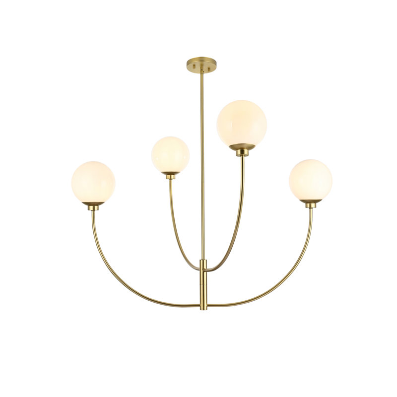 Kyle 4-Light Chandelier, H 29,5 po x l 42 po x P 42 po, Laiton