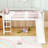 Twin Wooden Low Loft Bed With Slide And Safety Guardrails-1819501300