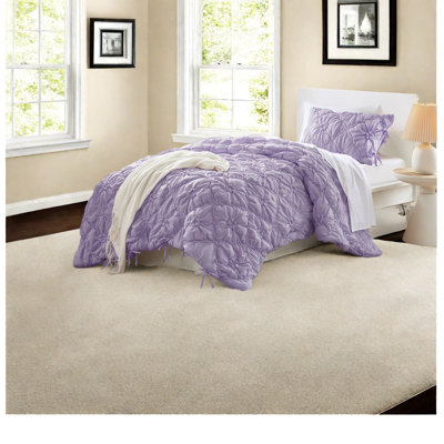 Premium Bedding Sets, Microfiber Twin Comforter, Cozy Floral Purple Design