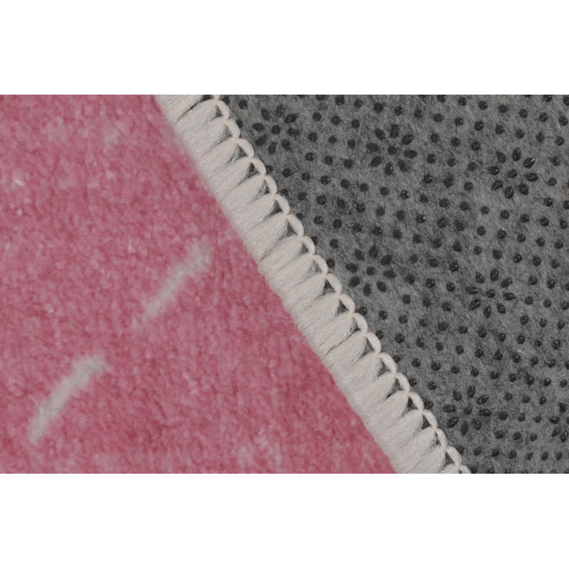 Tapis rose foncé / brun tissé à la machine 3 pi 11 po x 4 pi 1 po Guernon