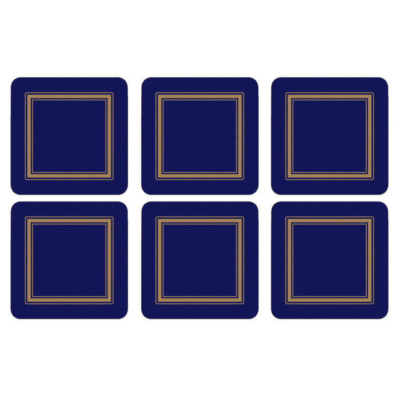 Portmeirion, Pimpernel, Coasters - Classic Black, Blue