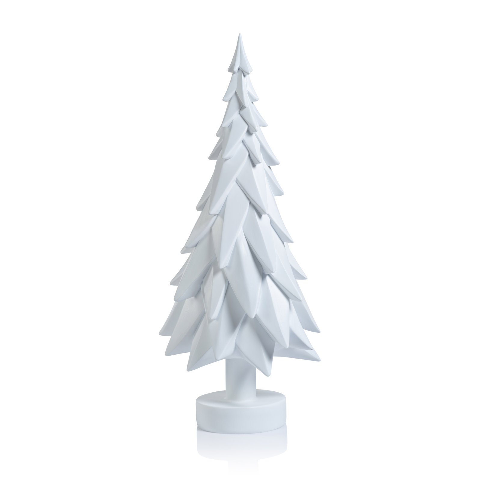 Decorative Tabletop Spruce Tree, 18.75" H x 8.5" W x 8.5" D, White