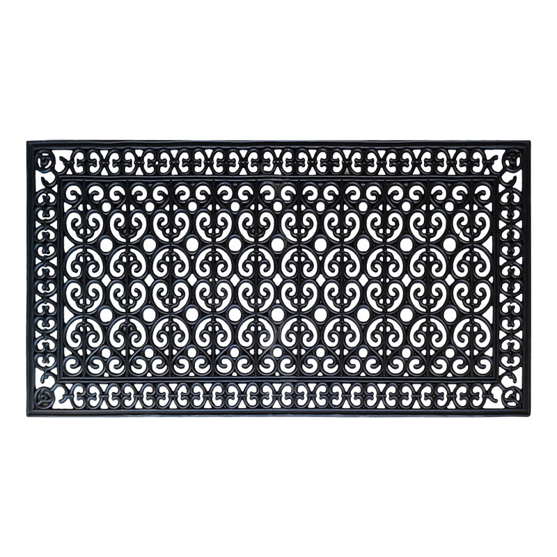 Totnes First Impression Natural Rubber Non-Slip Heavy-Duty Doormat – Large 30" x 60" Indoor/Outdoor Entry Mat, Floral Geometric Design