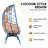 Swivel Patio Lounge Chairs, Steel Rattan Egg Chair For Home Patio