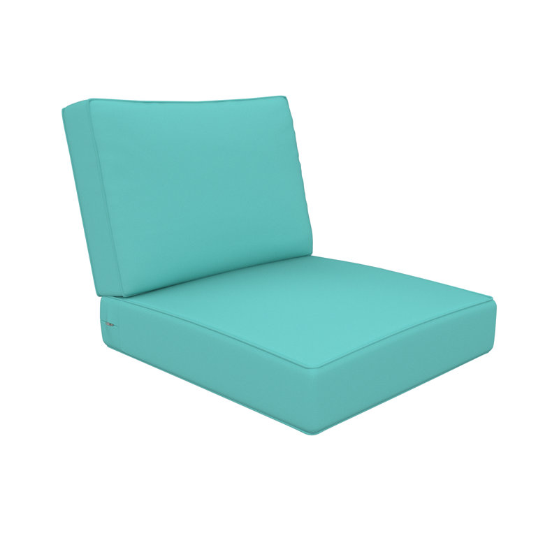 Wayfair Custom Outdoor Deep Seating Cushion With Sunbrella Fabric, Canvas Aruba Sunbrella® Canvas, 23" W x 25" D