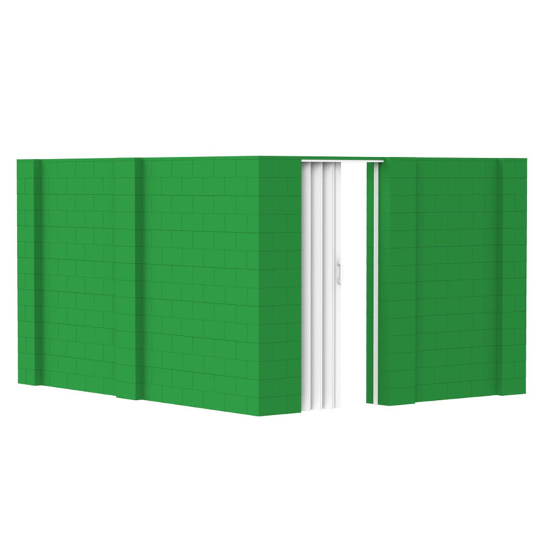 Ensemble mural en forme de L avec porte Everblock, H 144 po x L 120 po, Vert
