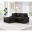 Canapé modulaire en polyester noir compact avec rangement pour salon moderne