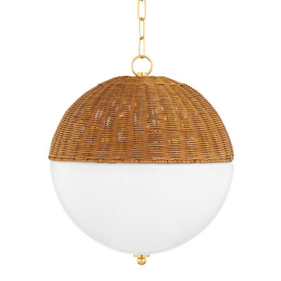 1 - Light Aged Brass Single Pendant
