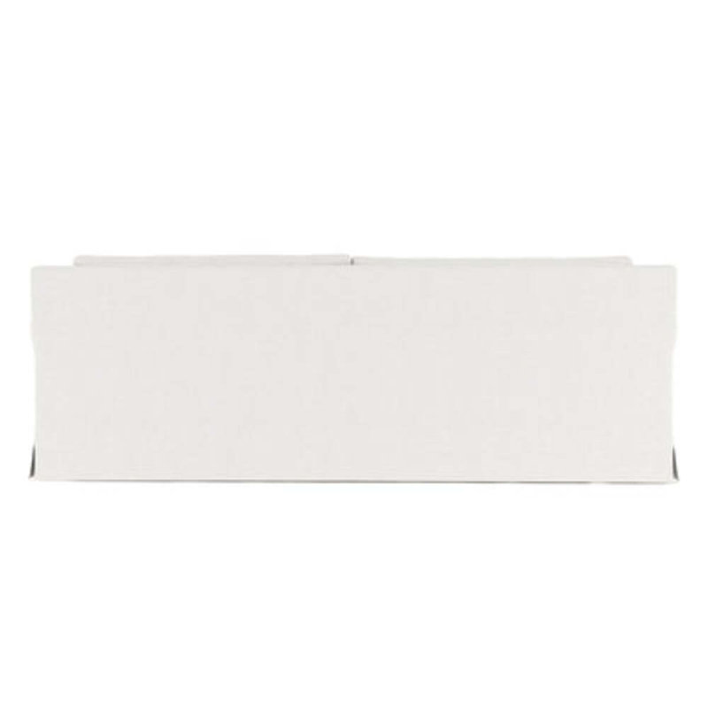 Canapé à accoudoirs arrondis Ludlow, H 34 po x l 84 po x P 38 po, Patiné, Lin Box Weave blanc