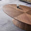 Table basse ovale luxueuse de couleur noyer clair-1313166148