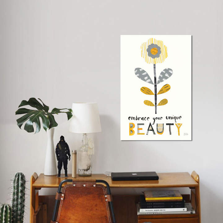 « fleuri boldly ii », impression sur toile tendue, H 12 po x l 8 po x P 0,75 po, Pas de tapis, Toile tendue