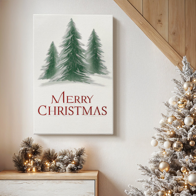 «Frostlit Snow Blessing» - Toile tendue avec châssis de qualité supérieure, H 36 po x l 24 po