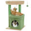 Arbre à chat, tour de chat en forme de cactus pour chats d'intérieur avec condo pour chat privé, poteaux à griffer en sisal naturel et pompon en peluche pour petits chats
