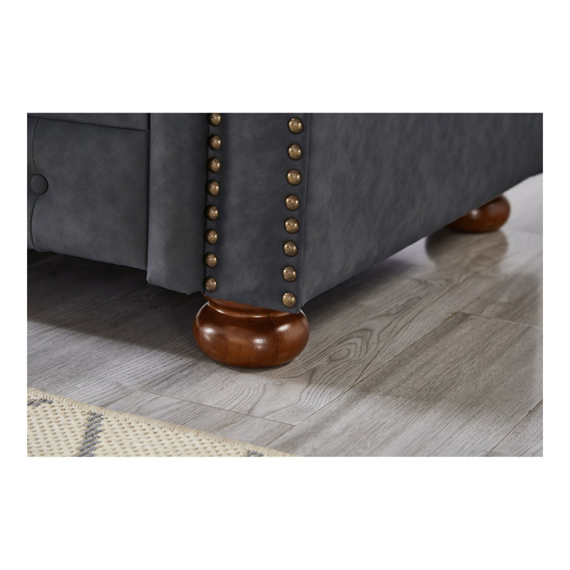 Causeuse de canapé classique en similicuir Chesterfield