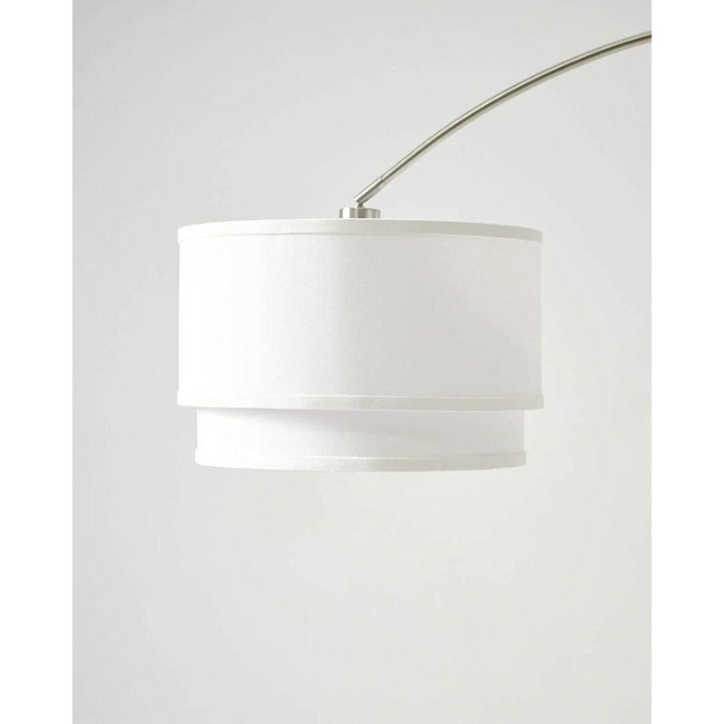 Mason Arc Floor Lamp w/Hanging Shade & LED Light Bulb, Nickel