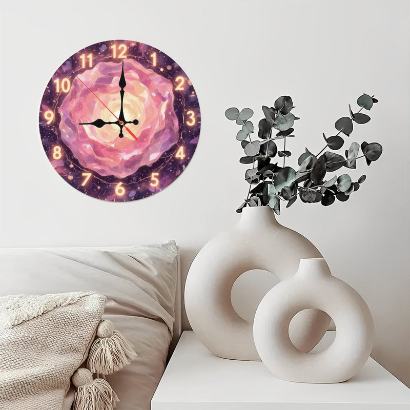 Horloge chiffres brillants vortex cosmique