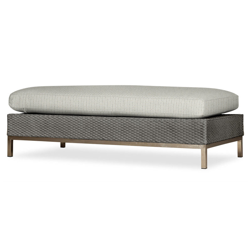 Elements Outdoor Ottoman, Pewter, Demo Oatmeal