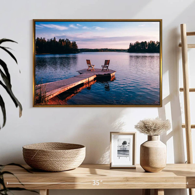 Chaises de ponton Lake, Cadre flottant doré, 25 po x 17 po
