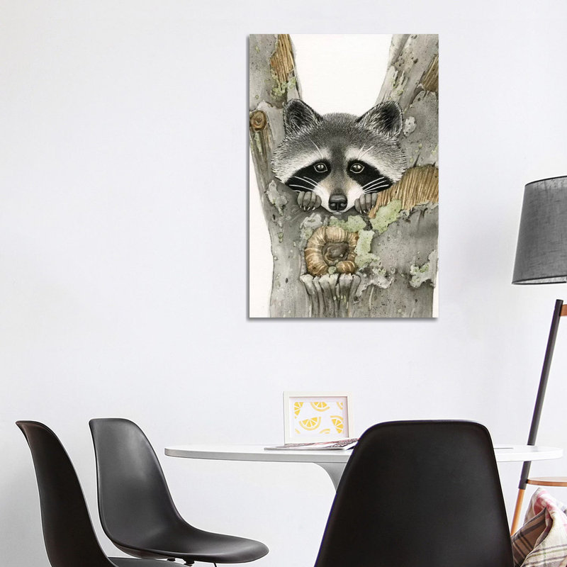 Raccoon by Tracy Lizotte - Painting on Canvas, Wrapped Canvas, 101.6cm H x 66.04cm W x 1.91cm D