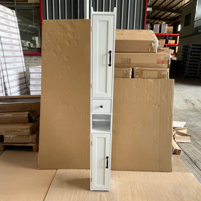 Armoire de rangement pour salle de bain de 67,51 po de hauteur avec tablettes réglables, armoire autoportante mince à 2 portes avec anti-basculement, compartiments ouverts, pour la maison, les petits espaces, la salle de bain, la cuisine, le salon