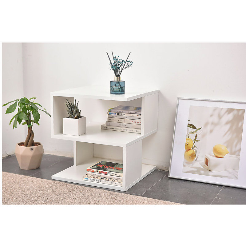 White 2-layer simple household bookshelf