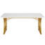 Table de salle à manger de 63 po moderne en or blanc et marbre pour 4-6 personnes