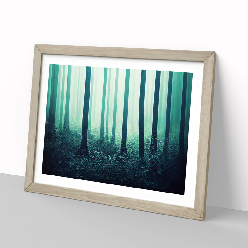 Bedazzled Forest - Single Picture Frame Print, 25cm H x 34cm W x 2cm D, Oak Frame