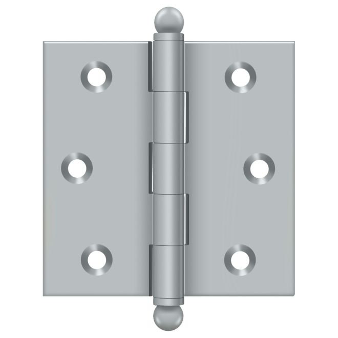 Charnière 2 1/2 po x 2 1/2 po Deltana CH2525U26D avec embouts sphériques en paire de brosses chromées, Chrome brossé