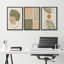 «Mid Century Modern Boho», feuille organique tropicale organique, images chaudes abstraites neutres, impression sur toile encadrée, 3 pièces-79731282-79731284