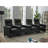Warren Black Upholstered 4-Seater Home Theater With Wedge Console