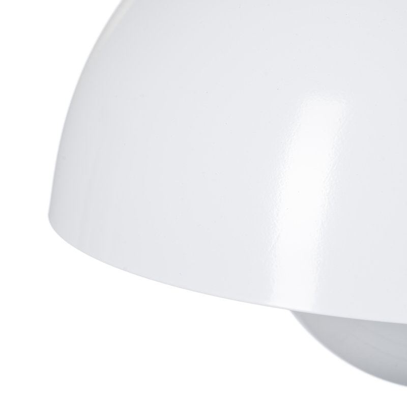 1 - Light Chrome Pendant, White, 22cm H x 30cm W x 30cm D