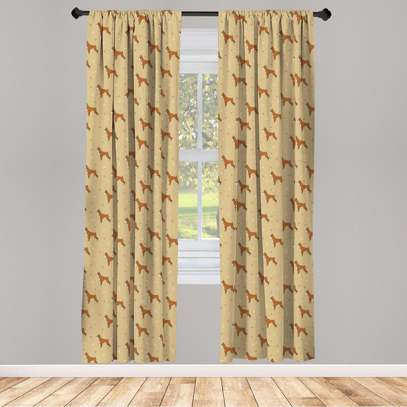 Turtle Semi-Sheer Rod Pocket Curtain Panels, 28" x 95", Brown