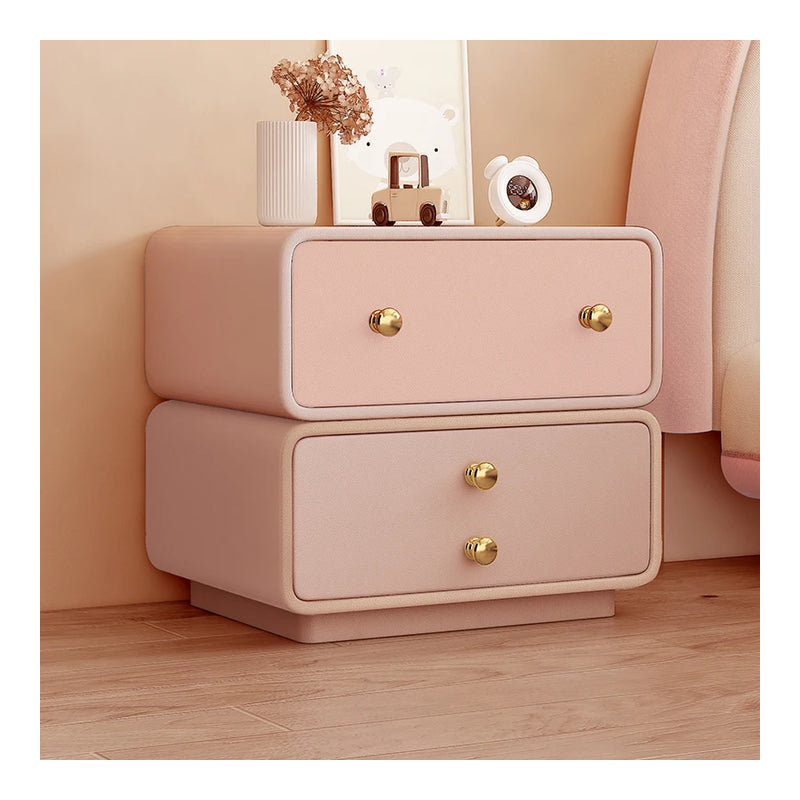 Montaha Luxury Bedroom Bedside Table Drawers Modern Living Room Home, Pink