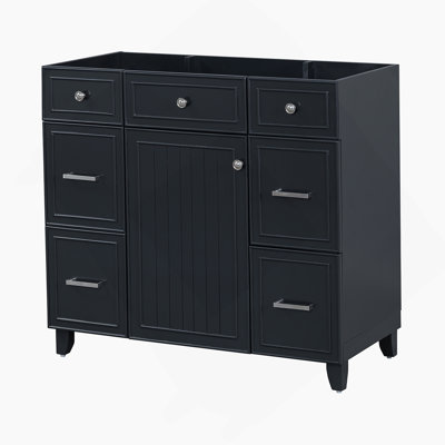 36" Bathroom Vanity-Black(Sink Not Included)